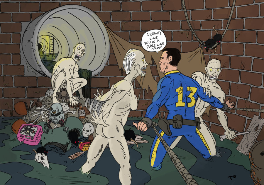 Knee Deep
Our hero finds himself knee deep in some serious trouble...
Keywords: fallout vault dweller brotherhood of steel dogmeatlives