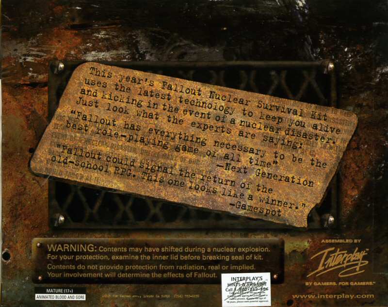 Fallout Box - Back Cover
The back of the Fallout box.
Keywords: Fallout Box Back Cover