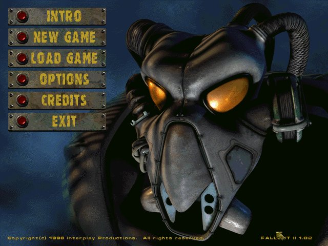 Fallout 2 Main Menu Screen
